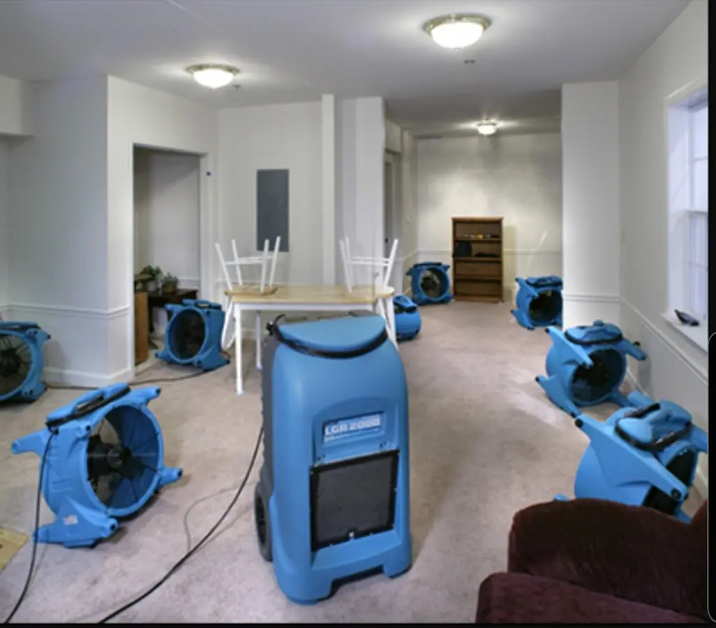 Air movers and dehumidifier setup for Water Extraction & Removal in Okmulgee