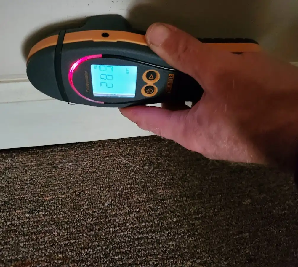 Moisture detection at baseboard during Sewage Cleanup & Sanitation in Okmulgee